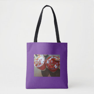2 glasses drink red design tote bag