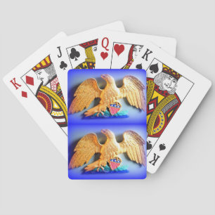 2 gold eagles playing cards