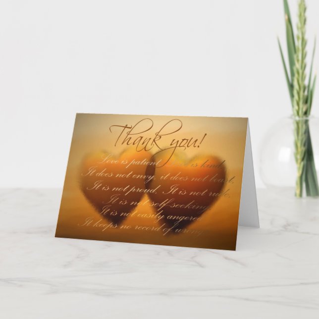 2 golden heart thank you card! card (Front)