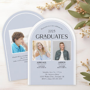 2 Graduates Double Graduation Arch Invitation