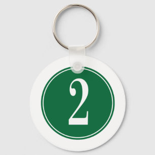 #2 Green Circle Key Ring
