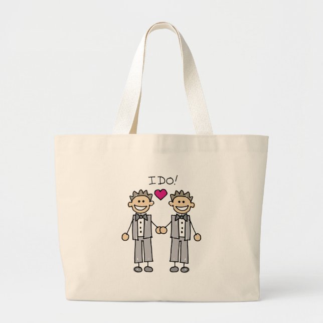 2 Grooms Large Tote Bag (Front)