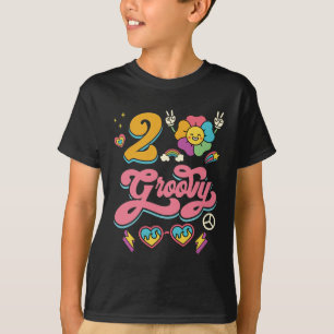 2 Groovy 2nd Birthday Cute 2 Year Old Girl T-Shirt