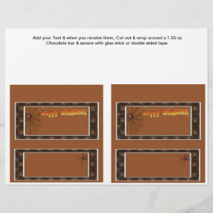 2 Halloween Custom Hersheys Candy Bar Wrappers