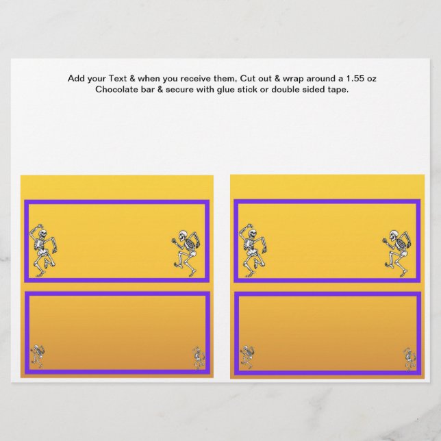 2 Halloween Custom Hersheys Candy Bar Wrappers (Front)