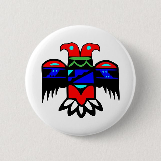 2 Head Thunderbird 6 Cm Round Badge (Front)