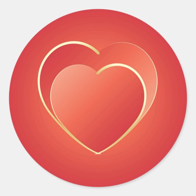 2 hearts classic round sticker (Front)