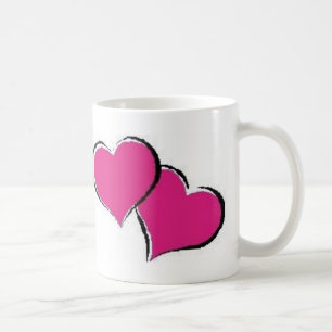 2 hearts coffee mug