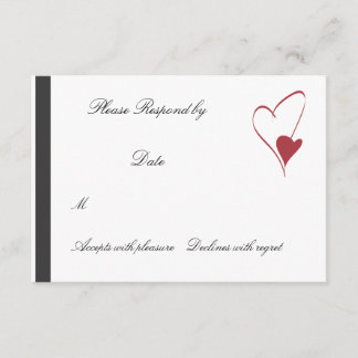 2 Hearts Collide matching wedding rsvp Card
