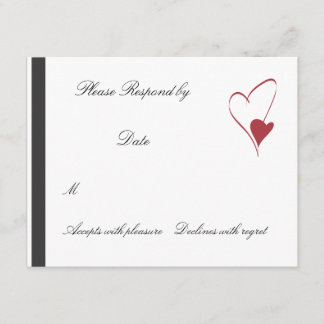 2 Hearts Collide matching wedding rsvp Card