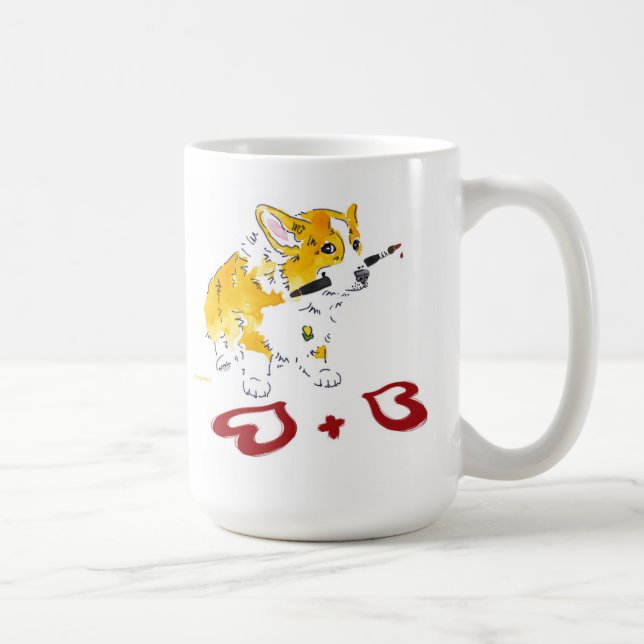 2 Hearts Corgi Mug (Right)