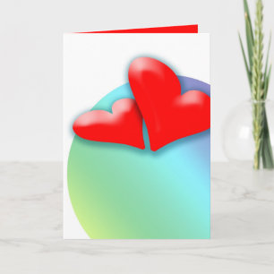 2 Hearts dancing for Valentine's Day Greeting Card