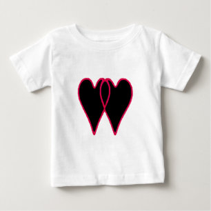 2 Hearts Together Black The MUSEUM Zazzle Gifts Baby T-Shirt