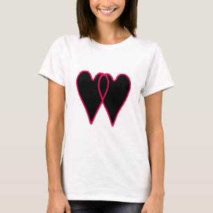 2 Hearts Together Black The MUSEUM Zazzle Gifts T-Shirt