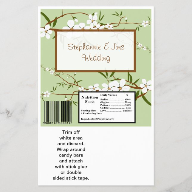 2 Hershey's Large Bar Wrapper Dogwood Flowers (Front)