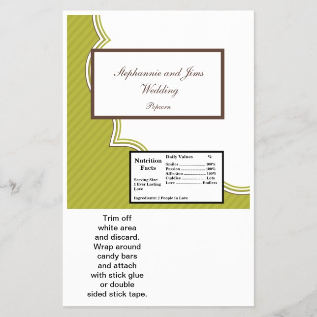 2 Hershey's Large Bar Wrapper Green and Brown (Front)