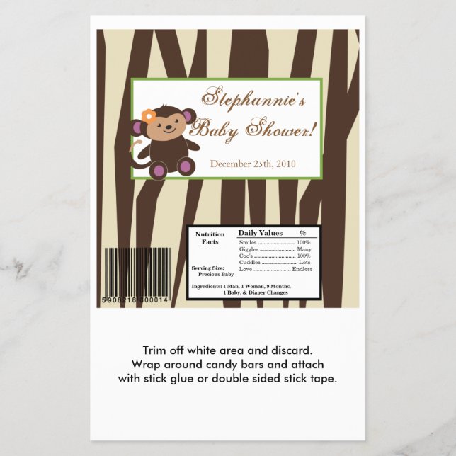 2 Hershey's Large Bar Wrapper Jacana Purple Animal (Front)