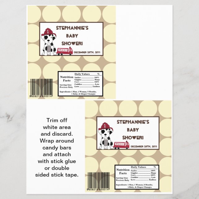 2 Hershey's Large Bar Wrapper Nojo Fire Engine (Front)