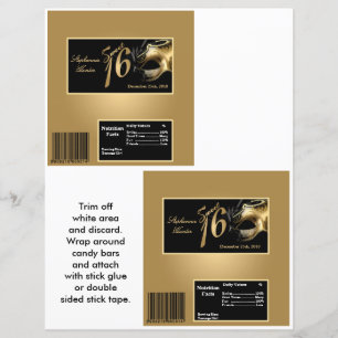 2 Hershey's Large Bar Wrapper Sweet 16 Gold
