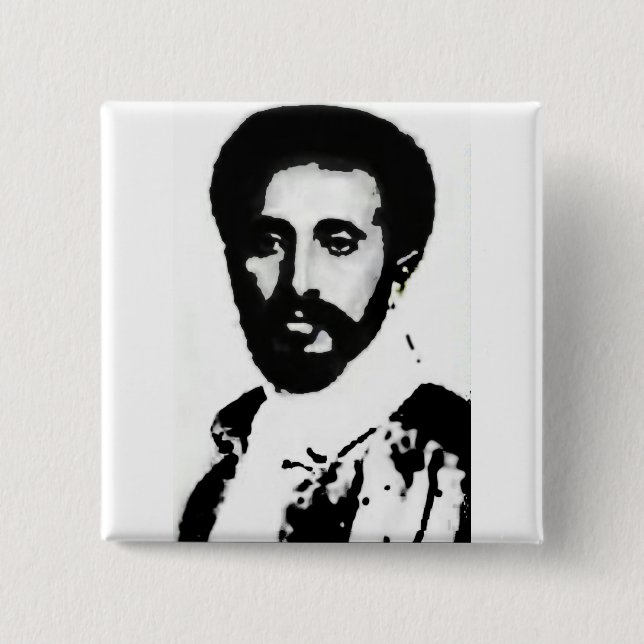 2" HIM Haile Selassie I Badge (Front)
