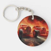 2 Hot Rods Racing Each Other At Fantasy Drag Strip