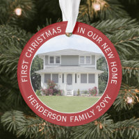 2 House Pictures First Xmas New Home Red and White
