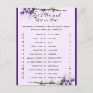 2 in 1 Bridal Brunch Shower Game Enclosure Card