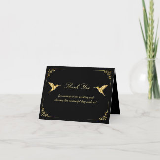 2 in 1 Golden Thank You Card and Guest Place Card 