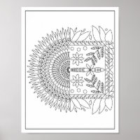 2 in 1 Mandala Adult Colouring Poster