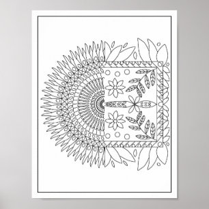 2 in 1 Mandala Adult Colouring Poster