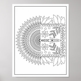 2 in 1 Mandala Adult Colouring Poster