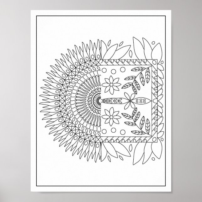 2 in 1 Mandala Adult Colouring Poster (Front)