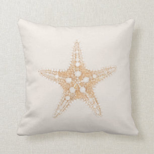 2 in 1 Starfish on beige creme pastel and navy Cushion
