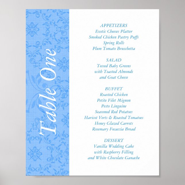 2-in-1 Wedding Reception Table Toppers & Menus Poster (Front)