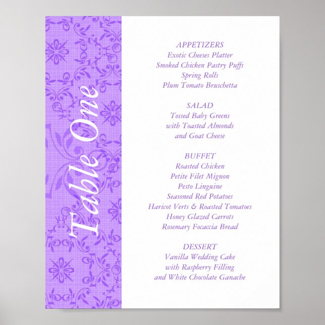 2-in-1 Wedding Reception Table Toppers & Menus Poster (Front)