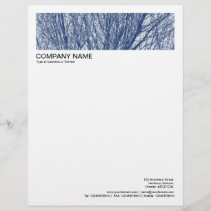 2 in Header 1/2 Inch Border - Birch Branches Custom Letterhead