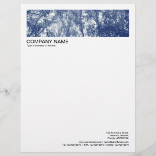 2 in Header 1/2 Inch Border - Blue Autumn Custom Letterhead