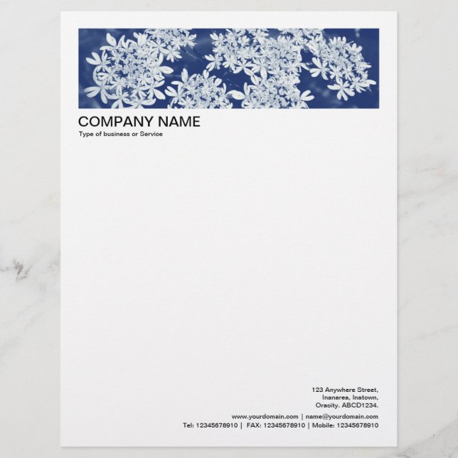 2 in Header 1/2 Inch Border - Cow Parsley Custom Letterhead (Front)