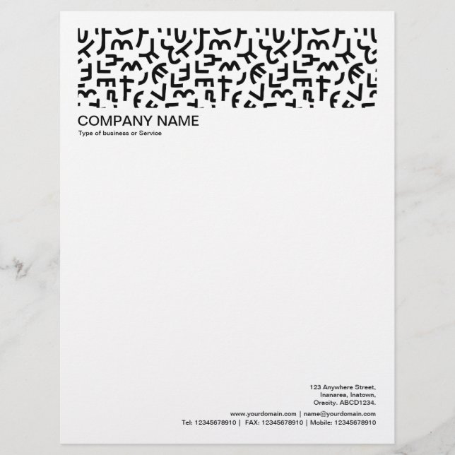 2 in Header 1/2 Inch Border - Kuba Style 02 Custom Letterhead (Front)