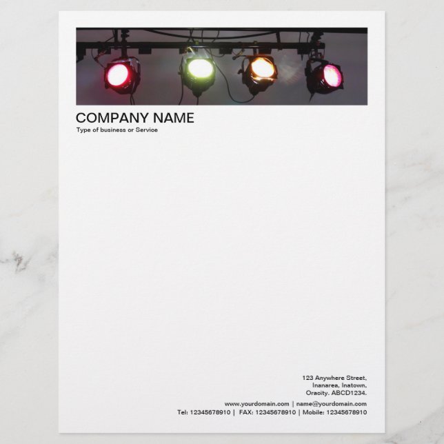 2 in Header 1/2 Inch Border - Lighting Rail Custom Letterhead (Front)
