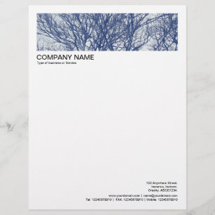 2 in Header 1/2 Inch Border - Winter Trees Custom Letterhead
