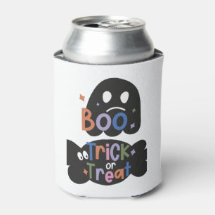 2 In One Halloween Stickers Boo and Trick or Treat Can Cooler