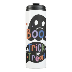 2 In One Halloween Stickers Boo and Trick or Treat Thermal Tumbler