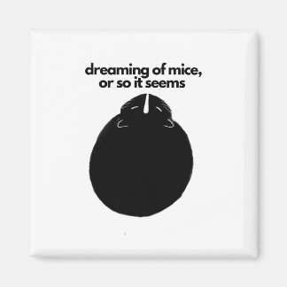 2 Inch Square Magnet "Dreaming of Mice"