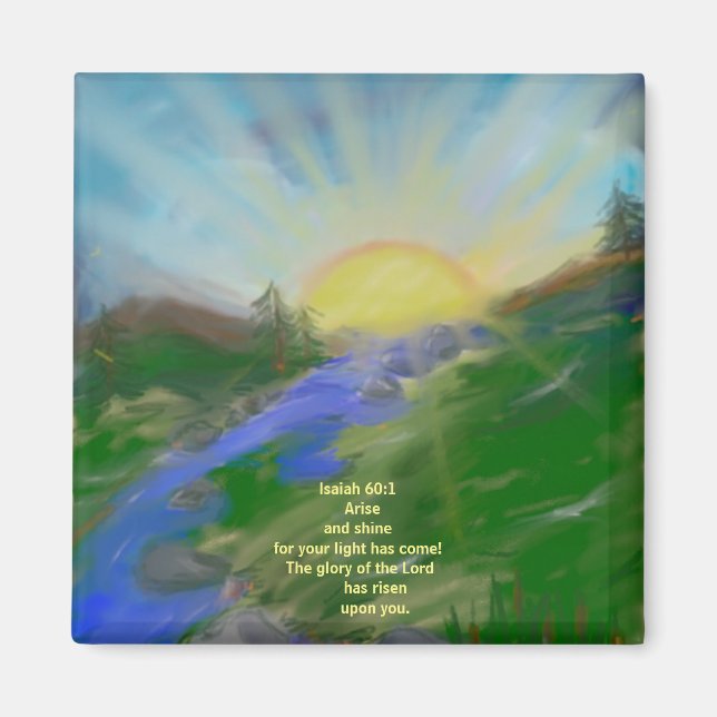 2 Inch Square Magnet inspirational scripture (Front)