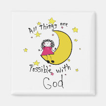 2 Inch Square Magnet with scripture