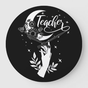 2- Inspirational Teacher Shirt, Minimalist Teacher Large Clock