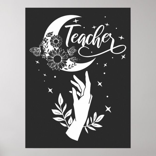 2- Inspirational Teacher Shirt, Minimalist Teacher Poster (Front)