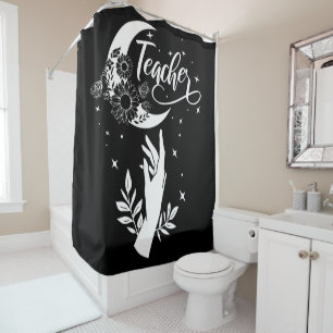 2- Inspirational Teacher Shirt, Minimalist Teacher Shower Curtain