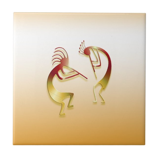 2 Kokopelli #40 Ceramic Tile (Front)